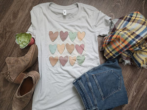Fall Hearts T-Shirt Grey
