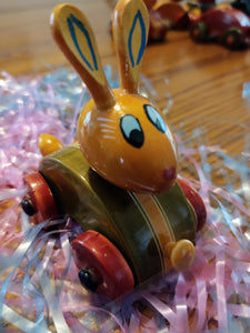 Handcrafted Wooden Bunny Cars from India
