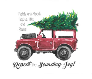 Christmas Joy Jeep Watercolor Print
