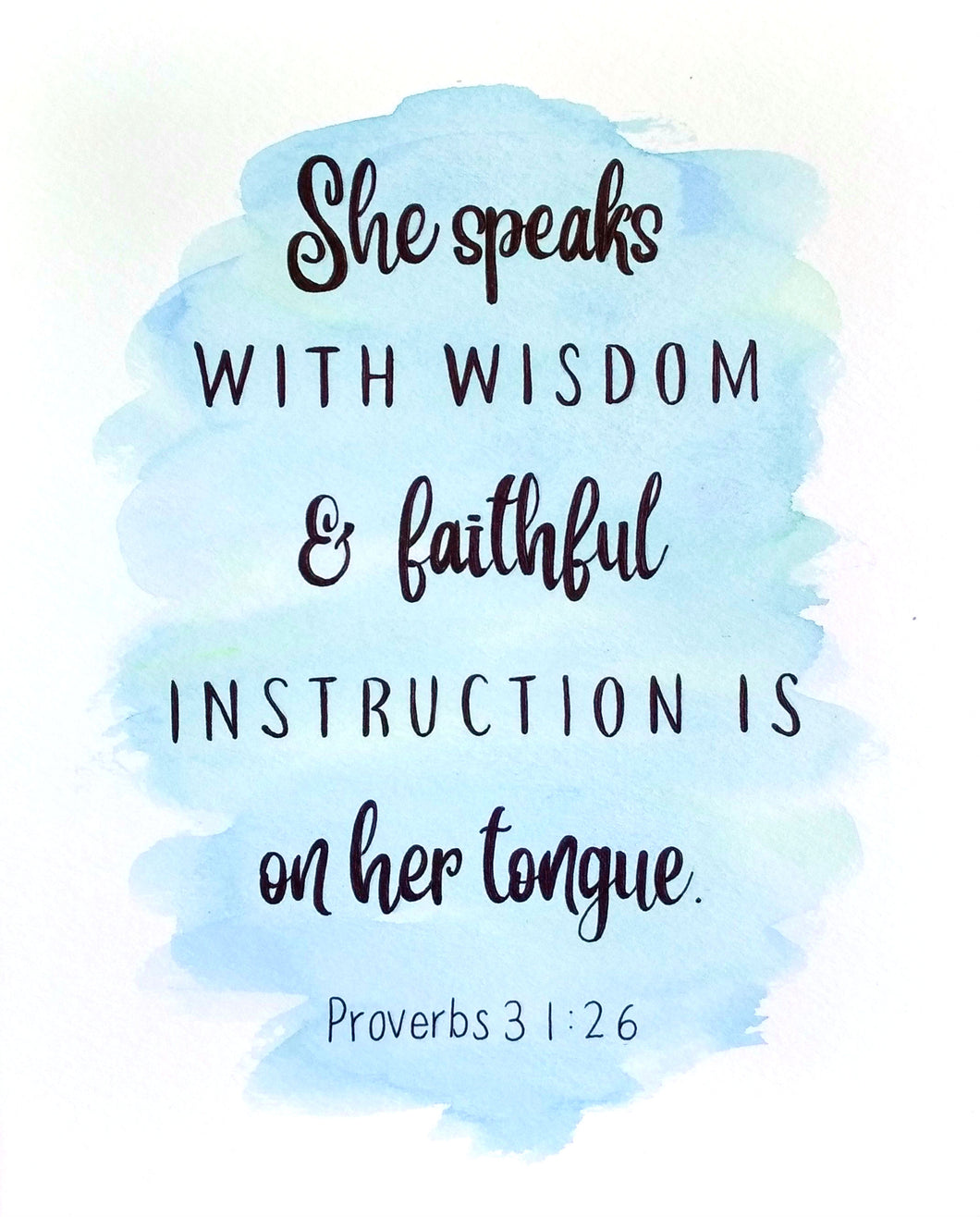 She Speaks with Wisdom Watercolor Print